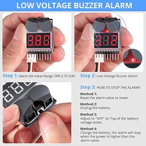 Aismartlink 2in1 1-8s اختبار الجهد بطارية ليبو ، RC إنذار الجرس الجهد المنخفض ، مراقب البطارية المدقق اختبار - Product Image 4