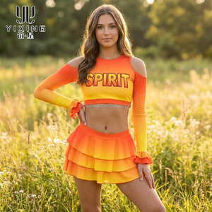 Wholesale Custom Cheerleading Uniforms Sparkly Rhinestones All Star Competition Performance Shell And Pleated <strong>Skirt</strong> Set Bulk - Product Image 4