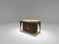 Klassische Hochwertige Holz-Vitrine mit LED-Beleuchtung Lackierte Oberfläche Massiver Rücken für Schmuck-Einzelhandel & Luxus-Präsentation
