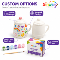 Kit de tasses en céramique DIY esthétique avec couvercle pour enfants et adultes, style TikTok viral, ensemble d'activités artistiques et créatives pour la peinture, cadeau d'anniversaire, prêt pour FBA