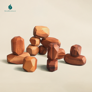 Blocs d'équilibre en bois : Jeu d'empilage de blocs en bois, pièces irrégulières, défi de construction de tours, jeu créatif pour enfants et adultes - Product Image 4