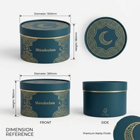 Boîte cadeau de luxe pour le Ramadan, boîte ronde en carton rigide pour dattes et chocolat