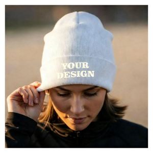 Gorro de Algodón con Puño y Logotipo Personalizado, Impresión por Transferencia Térmica, Gorro de Moda Personalizado para Adultos - Product Image 1