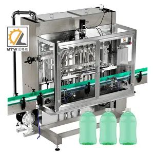 MTW Fully Automatic Detergent Liquid Soap Shampoo Filling Machine With Mixing Tank