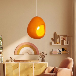 Nordic Vintage Dining Room Pendant Light in Orange Wabi-Sabi Style Retro Bedroom/<b>Study</b> <b>Lamp</b> with AC Power Middle Sizes - Product Image 5