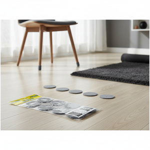 Almohadillas Redondas Autoadhesivas de Fieltro No Tejido GRIS de 50 mm para Patas de Muebles - Product Image 3