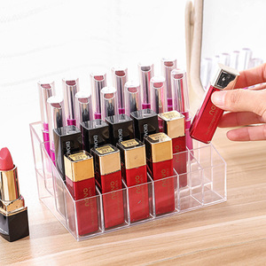 Expositor de acrílico transparente para esmalte de uñas y lápiz de cejas, caja de almacenamiento de plástico para cosméticos, organizador de escritorio con 24 compartimentos - Product Image 1