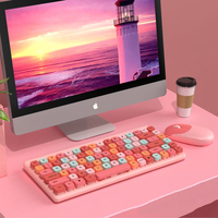 Clavier et souris de jeu multicolore pleine grandeur Clavier et souris optique ergonomiques de bureau sans fil 2.4G à 87 touches