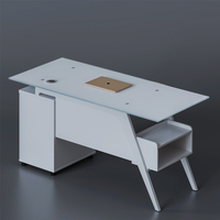 Nouveau meuble de bureau moderne en verre sans rayures, bureau de patron, ordinateur personnalisé, chaise de bureau unique, bureau de secrétaire, bureau de direction