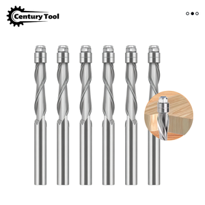 Lot de 5 fraises à défoncer à queue de 1/4 po (6 mm) en carbure monobloc avec roulement pour CNC OEM - Product Image 1
