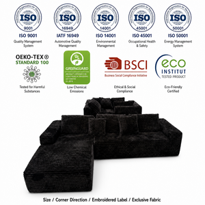 Divano Sezionale a <span class=keywords><strong>L</strong></span> Moderno Contract Club - Set in Tessuto per Appartamenti e Hotel - Product Image 2