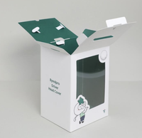 Boîte en papier d'art de 400g avec poignée et fenêtre en PET pour l'électronique grand public, vente en gros haut de gamme