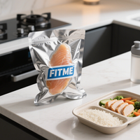 Pochette de cornue en feuille d'aluminium laminé à 3 côtés avec impression personnalisée, scellés sous vide, scellés sur 3 côtés, sac d'emballage alimentaire d'emballage en plastique