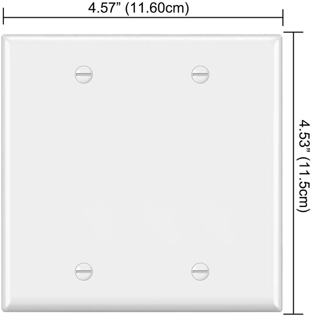 For UL Approved 125V American Style Plastic Wallplate 2 Gang Blank Cover for Wall Switch & GFCI Outlet Gang Socket Plate