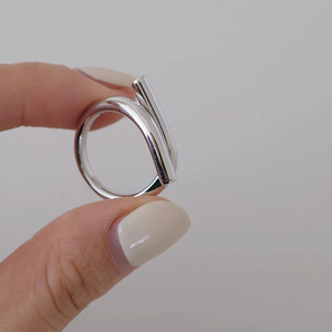 S925 Sterling Silver Geometric <b>Open</b> <b>Ring</b> For Women Index Finger Everyday Wear - Product Image 2