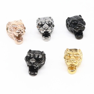yunnique Tiger Head <b>Spacer</b> Beads Stainless Steel Retro For Bracelet Making - Product Image 2