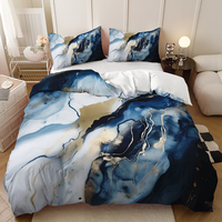 Housse de couette en tissu microfibre vintage imprimé en 3D, écologique, tendance pour la chambre à coucher, vente en gros, ensemble de literie 3 pièces