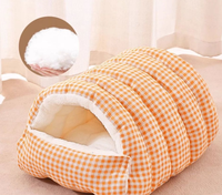 Lit pour animaux de compagnie semi-fermé, maison pour chat, lit chaud pour chat et chien pour l'hiver, nid douillet pour animaux de compagnie