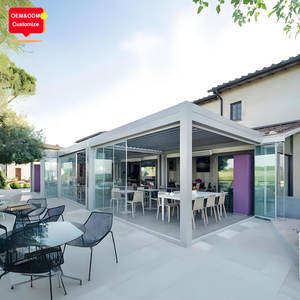 Pergola motorisée en aluminium à lames orientables imperméable pour l'extérieur avec éclairage LED pour le jardin - Product Image 3
