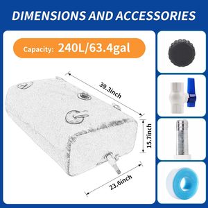 240 L/63.4 Gal nước bàng quang lưu trữ container, hạn hán kháng, phòng cháy, nước khẩn cấp - Product Image 2