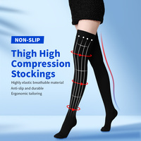 Chaussettes de compression sans couture de qualité médicale, hauteur genou, avec grip antidérapant en silicone et confort respirant toute la journée