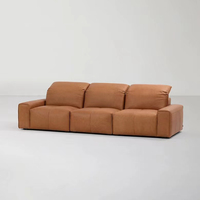 Canapé en cuir et tissu vintage Nordic Tusu, une place, pour petits salons, en forme de L, moderne, minimaliste, réglable