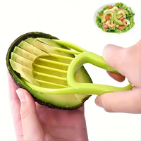 Plastic 3-in-1 fruit- en groentesnijder, avocado-snijder/schaaf/schiller, handmatig, alleen handwas, keuken gadget voor professionals