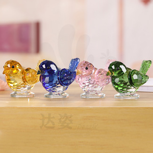 Ornement d'oiseau en cristal rose, verre taillé, décoration d'intérieur, collection de cadeaux, figurine décorative - Product Image 3