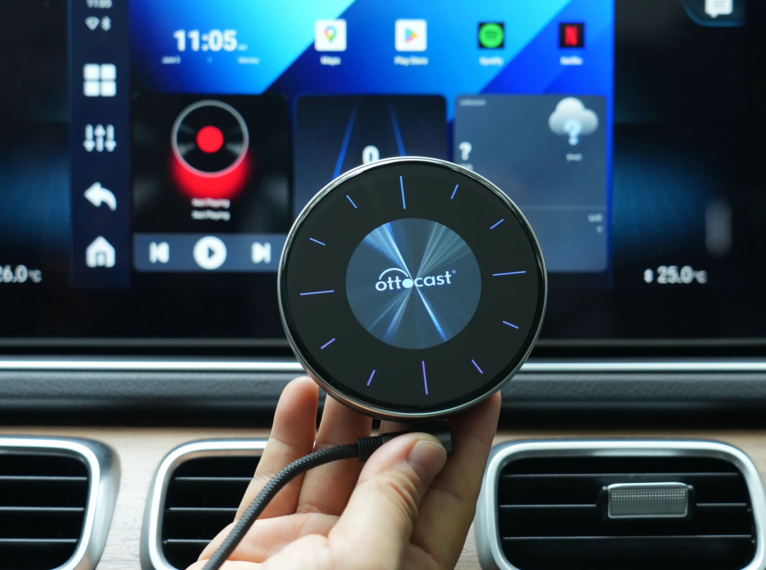 Ottocast OttAiBox Высокое качество Android 12 Беспроводной carplay ai box беспроводной android auto android ai box для автомобиля