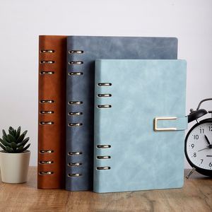 <b>A5</b> Binder 6 Ring Leather Bound Journal Custom Printing Office <b>Notebook</b> Binder <b>Notebook</b> for Student Cahiers 200 Pages Gift Set - Product Image 3