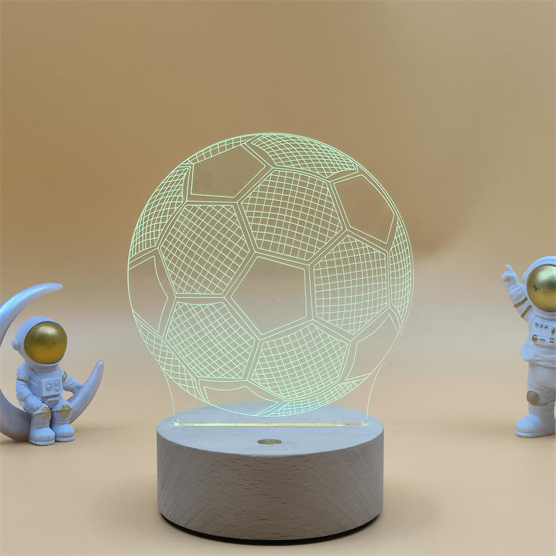 Lámpara 3D con Base de ABS para decoración divertida, lámparas de mesa, lámparas de escritorio, juguetes para niños, regalo encantador de madera, luz nocturna, decoración de regalo