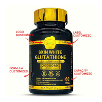 Capsules de glutathion végétaliennes à marque privée OEM/ODM, blanchiment de la peau, amélioration de l'immunité, complément alimentaire de qualité alimentaire pour adultes