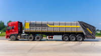 Camion lourd de 47 m3 avec compacteur de collecte des déchets et des déchets de carburant diesel camion à ordures semi-remorque avec boîte de vitesses de moteur central