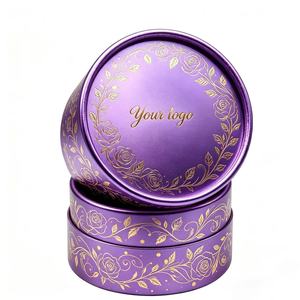Custom Four-Color Printing Gold Foil Stamping Cylindrical Paper Box for Perfume Essential Oil Food Cosmetics Aromatherapy Gift - Product Image 2