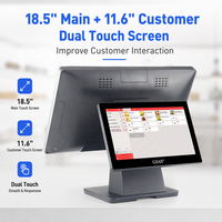 Nouveauté : Caisse enregistreuse intelligente à écran tactile de 18,5 pouces, système POS, équipement à double écran, tout-en-un, machine POS pour supermarché
