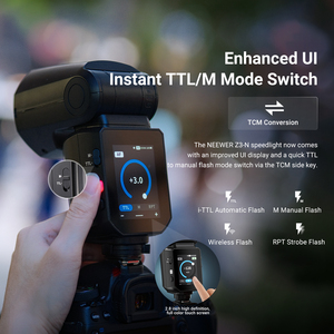 แฟลชลิเธียมไอออน3000mAh จาก neewer <span class=keywords><strong>Z3</strong></span>-N TTL สำหรับ <span class=keywords><strong>Nikon</strong></span> Hot Shoe mount กล้อง DSLR และกล้องมิเรอร์เลสรวมถึง softbox - Product Image 3