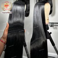 Pas cher 30 pouces Hd Lace Front Perruques Os Droite Dentelle Frontale Perruques Pré Plumé Cuticule Aligné 13X4 Vierge Indien Perruques de Cheveux Humains
