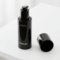 En stock – Flacon de lotion noir en PETG à paroi épaisse 30-120 ml – Distributeur haut de gamme pour soins de la peau avec tête de pompe UV/imprimée pour toner PET