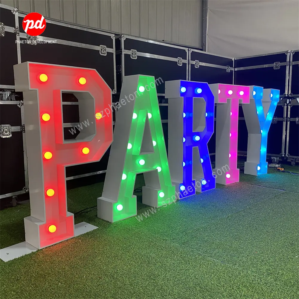 Letras de marquee para festa, eventos e suprimentos para festa, luz de led em 4ft, carta 3d