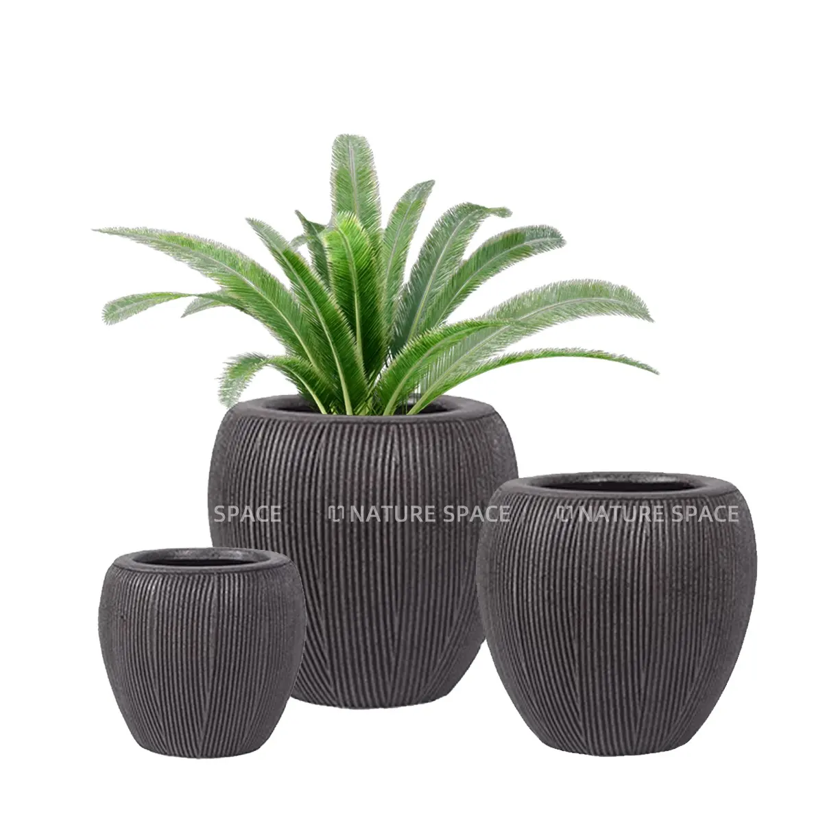 Nordic Stijl Creatieve Ronde Outdoor Grote Landschap Tuin Planten Pot Glasvezel Plantenbakken