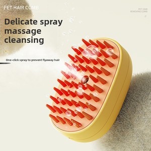 <span class=keywords><strong>Spazzola</strong></span> Elettrica Massaggiante per Gatti con Spray, Pettine Morbido per Toelettatura, <span class=keywords><strong>Spazzola</strong></span> da Bagno Anti-Peli con Un Solo Tasto, 110-240V - Product Image 2