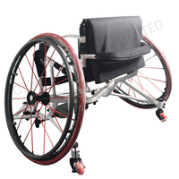 Fauteuil roulant de basketball en aluminium avec roues à axe à dégagement rapide