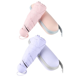 Small <b>Mini</b> Manual Umbrella Case Light Folding Compact Travel Umbrella Lightweight Portable Parasol for <b>Backpack</b> Purse - Product Image 3