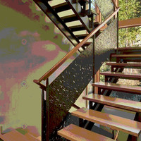 Escaliers droits duplex d'intérieur minimalistes industriels Prima Deluxe et kits de boîtiers d'escalier modulaires avec bois