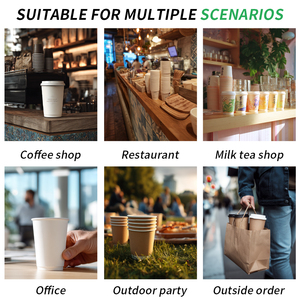 แก้วกาแฟกระดาษพรีเมียม ฉนวนกันความร้อน สีดำ ผนังสองชั้น รีไซเคิลได้ สำหรับกาแฟร้อน ชา ใช้แล้วทิ้ง พร้อมฝาปิด - Product Image 3