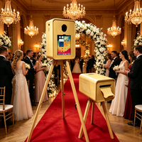 Photomaton portable personnalisable, photomaton en bois compatible avec les appareils photo et les iPad, adapté aux événements et aux fêtes