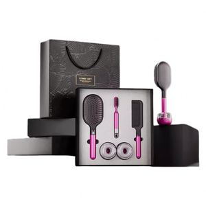 IStapromo Gifts Ensemble de brosses à cheveux 5 en 1 doré : Pince à cheveux, Peigne, Brosse plate, Brosse à cheveux ronde pour séchage et Brosse à cheveux en poils de sanglier - Product Image 1