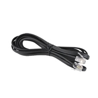 Cable Telefónico Plano CAT 3 con Dos Conectores RJ11 6p4c de 6 Pines y 4 Hilos, Cable de 28 AWG con Conductor BC