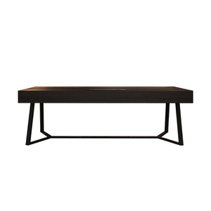 Ý tối giản nghiên cứu ánh sáng sang trọng hiện đại hun khói rắn gỗ phòng khách nhà dài bàn máy tính văn phòng bàn làm việc - Product Image 5