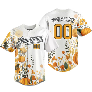 Maillot de baseball respirant personnalisé, sublimation, impression intégrale, motif végétal, short, nom, logo, numéro personnalisés, adulte, enfant, anti-UV - Product Image 2